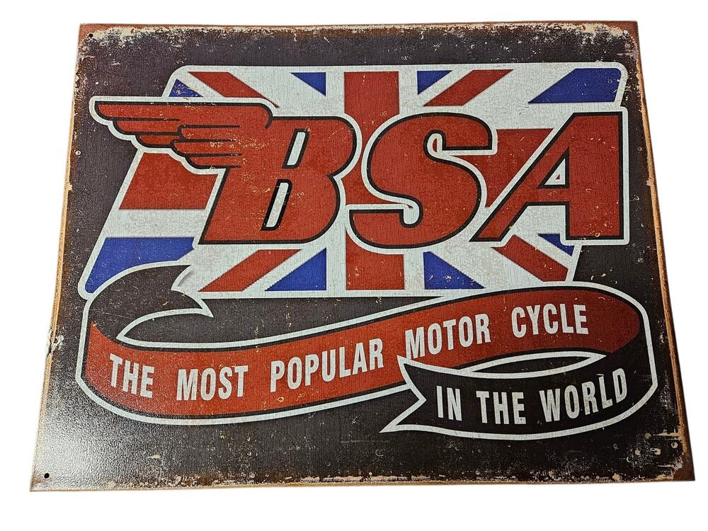 NWT BSA motorcycle metal sign